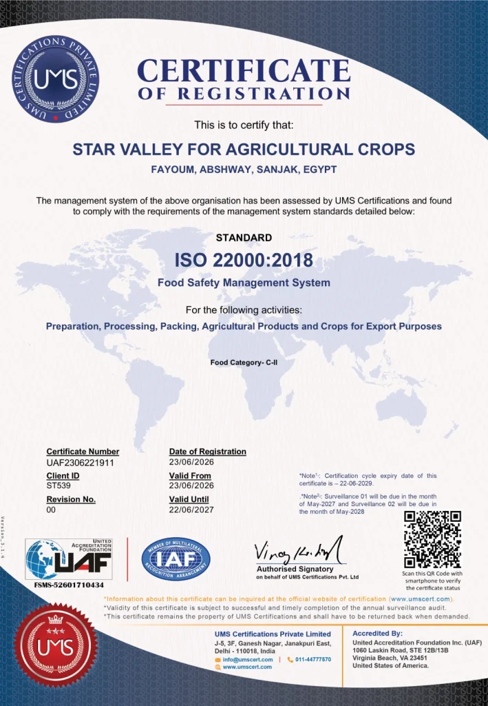 ISO 22001 certificate